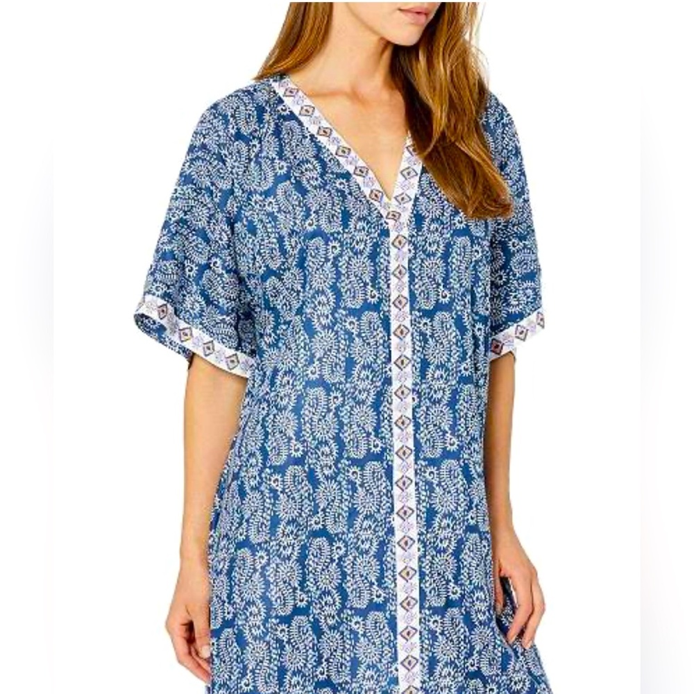 Hat Attack ✨ Printed Kaftan Cover-Up ✨ Navy ✨ OSFM